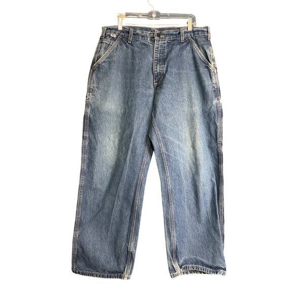 Carhartt FR Mens Blue Denim Carpenter Jeans 36 x 30 - Picture 8 of 8